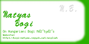 matyas bogi business card